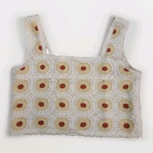 Rebellion Hollow Sleeveless Suspender Camisole Cotton Sweet‎ Crochet Size XS